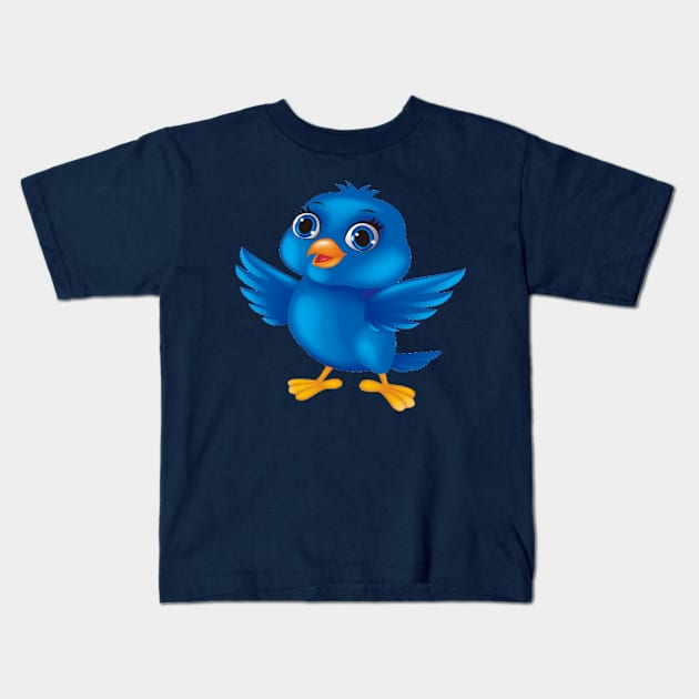 Blue Bird 1 Kids T-Shirt by longford
